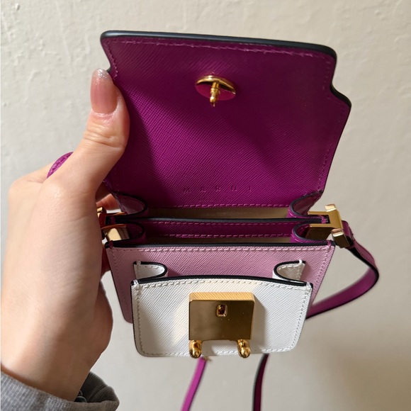 Pink & White Nano Tri Trunk Shoulder Bag - Picture 5 of 11